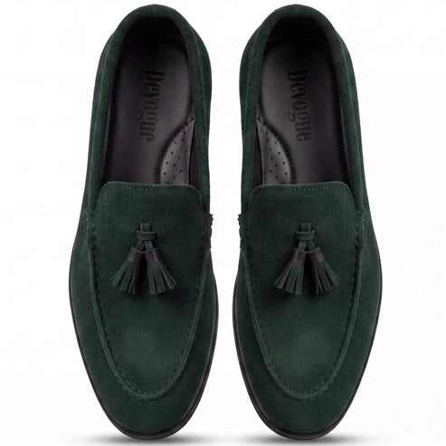 LP-02 Green Tassel loafers with Black sole